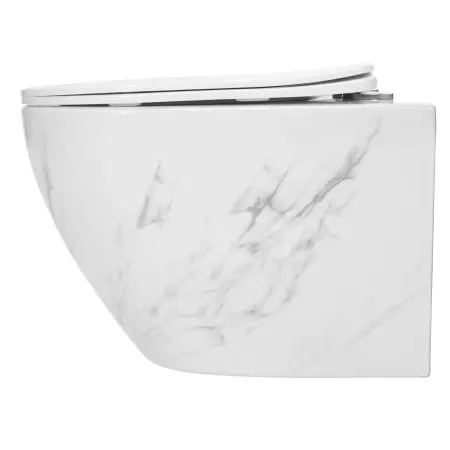 Vas WC suspendabil Carlos Nature Marble Alb cu model, Rea [2]