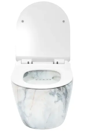 Vas WC suspendabil Carlos Slim Granit Shiny Alb cu model, Rea [3]