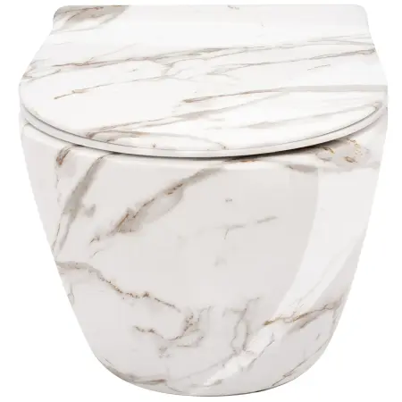 Vas WC suspendabil Carlos Slim Lava Shiny Alb cu model, Rea [1]
