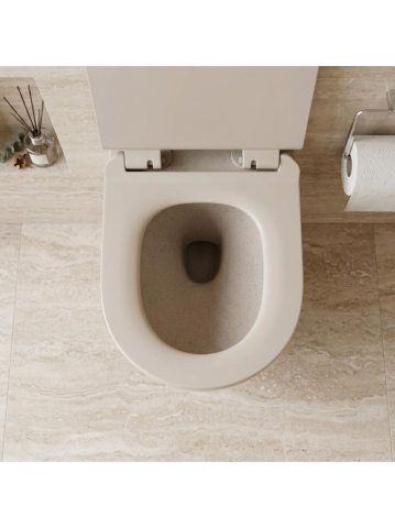 Vas WC suspendabil REA Carlo Mini Tornado finisaj mat bej imitatie piatra 495x365x350 mm [6]