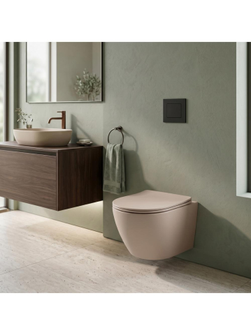 Vas WC suspendabil REA Carlo Mini Tornado Mocca Matt 495x365x350 mm [1]