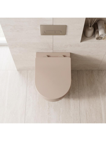 Vas WC suspendabil REA Carlo Mini Tornado Mocca Matt 495x365x350 mm [7]