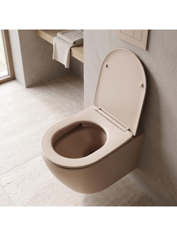 Vas WC suspendabil REA Carlo Mini Tornado Mocca Matt 495x365x350 mm [6]