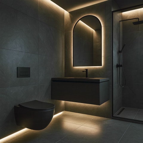 Vas WC suspendabil Rea Carlo Mini Tornado NF negru mat [5]