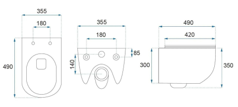 Vas WC suspendabil Rea Carlo Mini Tornado NF negru mat [6]