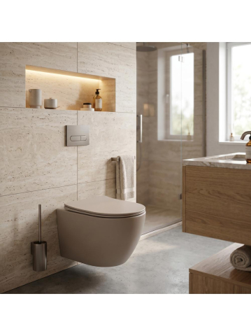 Vas WC suspendabil REA Focus Tornado bej mat 485x360x330 mm Rimless [4]