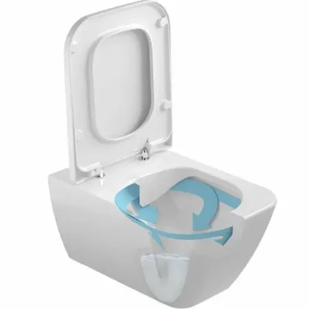Vas WC suspendat Gala Emma Square Rimless alb lucios [2]