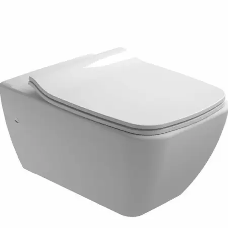 Obiecte Sanitare - Vas WC suspendat Gala Emma Square Rimless alb lucios