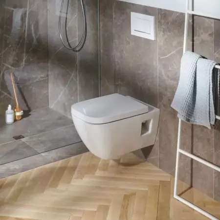 Obiecte Sanitare - Vas wc suspendat Geberit Selnova Square Rimfree cu spalare verticala