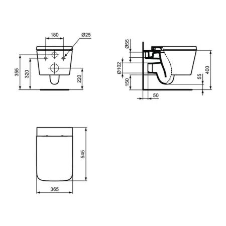 Vas WC suspendat Ideal Standard Atelier Blend Cube AquaBlade alb lucios [5]