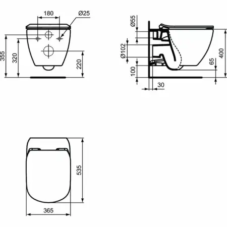 Vas wc suspendat Ideal Standard Tesi Aquablade alb mat [1]