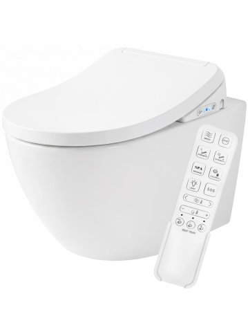 Obiecte Sanitare - Vas WC suspendat REA Carlo Smart Comfort Tornado alb lucios 495x365x350 mm