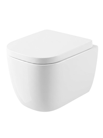 Vase wc suspendate - Vas WC suspendat Rea Cubik Mini Tornado Rimless alb lucios 430x360x305 mm