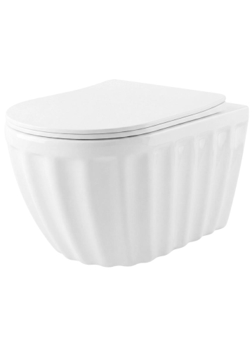 Obiecte Sanitare - Vas WC suspendat Rea Duo alb lucios Rimless Tornado 540x370x345 mm