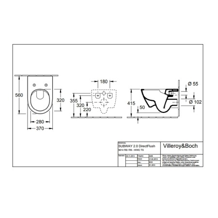 Vas WC suspendat Villeroy &amp; Boch, Subway 2.0, direct flush, alb alpin [1]