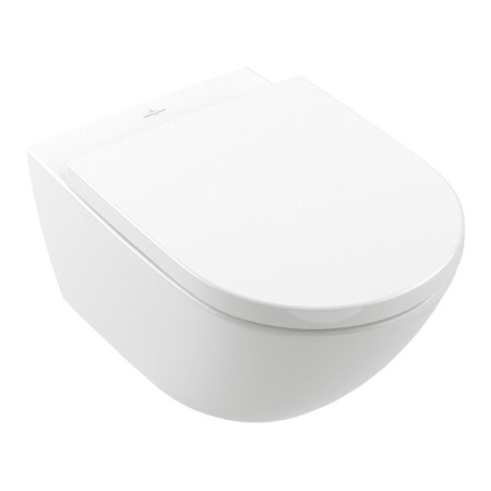 Vase wc - Vas WC suspendat, Villeroy &amp; Boch, Subway 3.0, cu Twist Flush si capac cu soft close si quick release, alb