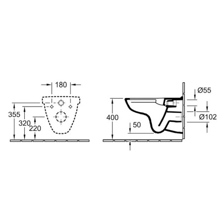 Vas WC suspendat Villeroy & Boch, O.Novo, DirectFlush, alb [1]