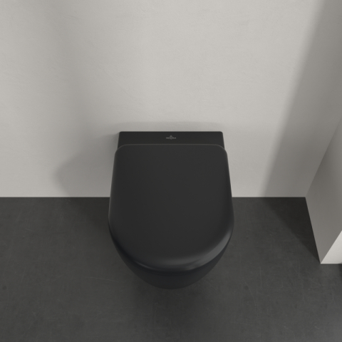 Vas WC suspendat Villeroy&Boch, Skyla CeramicPlus, TwistFlush, Combi-Pack, capac soft close, pure black [3]