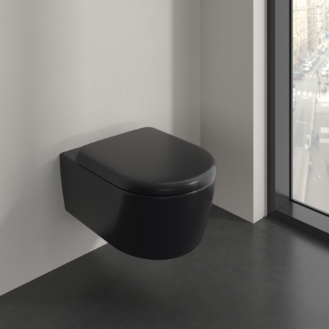 Vas WC suspendat Villeroy&Boch, Skyla CeramicPlus, TwistFlush, Combi-Pack, capac soft close, pure black [1]