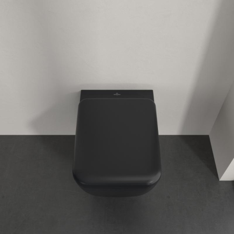 Vas WC suspendat Villeroy&Boch, Skyla CeramicPlus, TwistFlush, Combi-Pack, capac soft close, pure black [3]