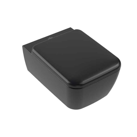 Vase wc - Vas WC suspendat Villeroy&Boch, Skyla CeramicPlus, TwistFlush, Combi-Pack, capac soft close, pure black