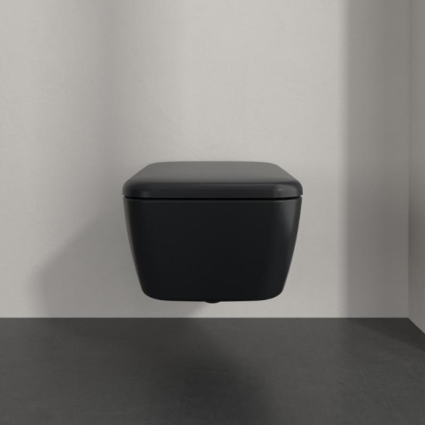 Vas WC suspendat Villeroy&Boch, Skyla CeramicPlus, TwistFlush, Combi-Pack, capac soft close, pure black [2]