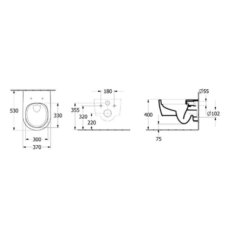 Vas WC suspendat Villeroy&Boch, Skyla CeramicPlus, TwistFlush, Combi-Pack, capac soft close, pure black [9]