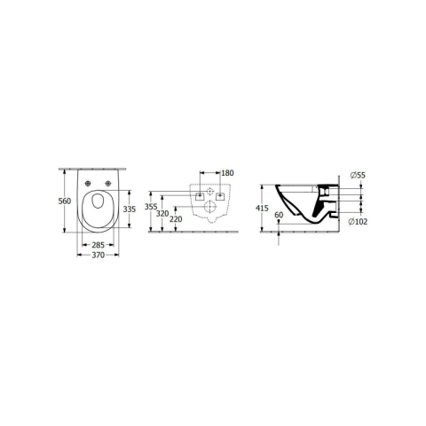 Vas WC suspendat Villeroy & Boch, Subway 3.0, 56x37cm, TwistFlush [4]