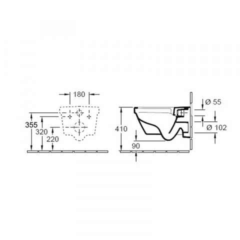 Vas wc suspendat Villeroy & Boch, Venticello, direct flush, alb [2]