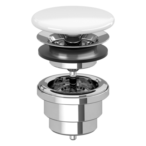 Accesorii baie - Ventil ceramic fix, Villeroy & Boch, fara preaplin, alb alpin