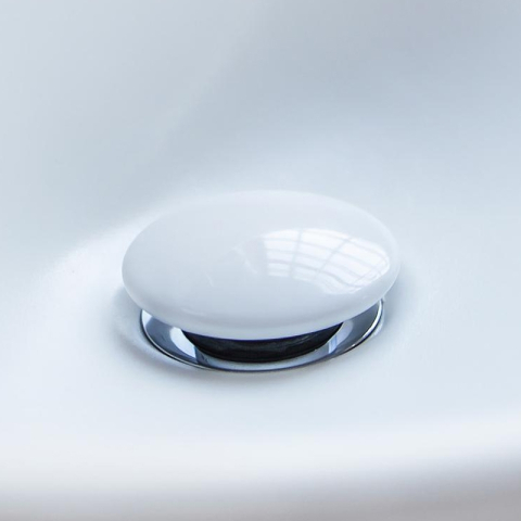 Ventil ceramic Villeroy & Boch, pentru lavoar cu preaplin, push-open, alb [1]