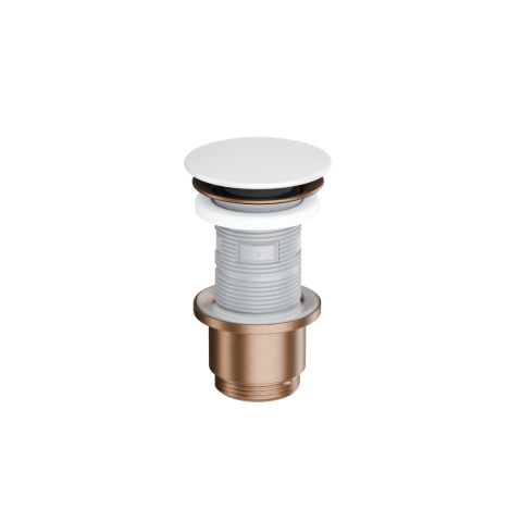 Accesorii baie - Dop clic-clac lavoar Excellent corp cupru periat capac ceramic alb