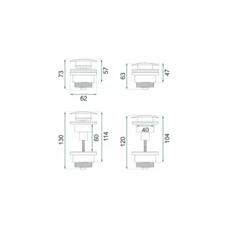 Ventil lavoar Click-Clack universal negru mat Rea [3]