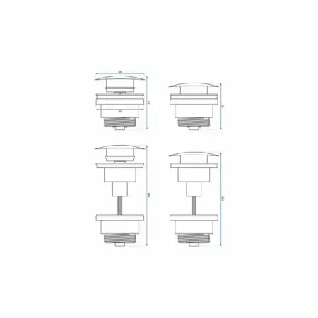 Ventil lavoar Click-Clack universal negru periat Rea Old [2]
