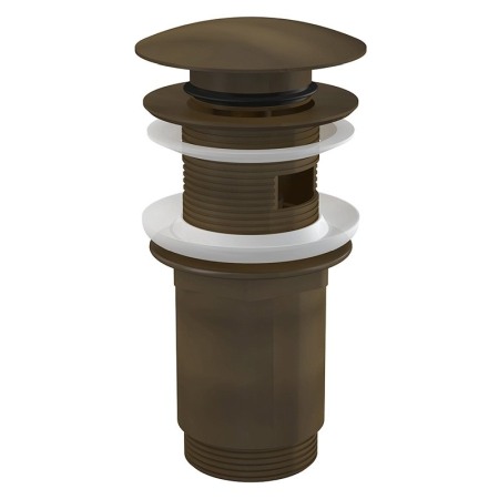 Accesorii baie - Ventil pentru lavoar cu preaplin, AlcaPlast, cu click-clack si dop mare, bronz antic