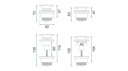 Ventil pentru lavoar universal click-clack Auriu antic, Rea [1]