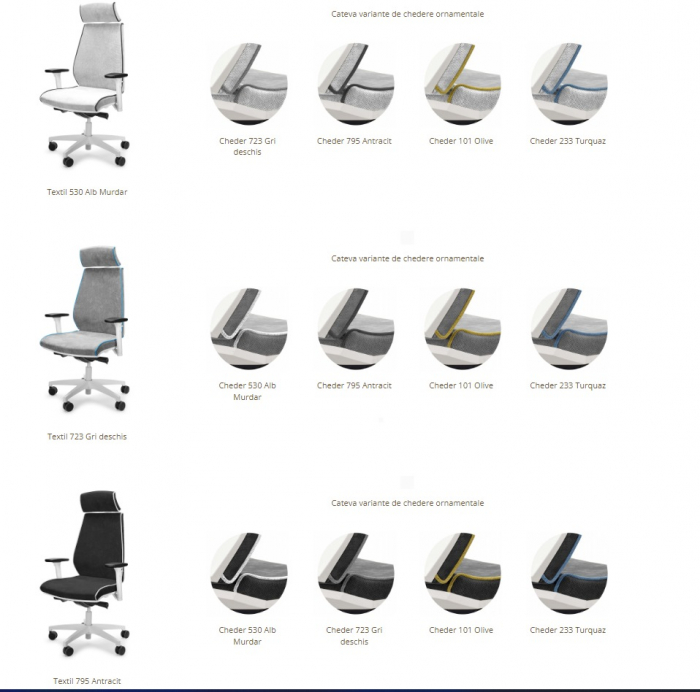 Scaun Ergonimic Artemis Alb Birou Directorial [17]