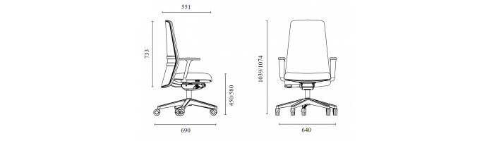 Scaun Ergonomic Nemos Negru Tapitat Birou Directorial [13]