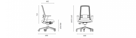 Scaun Ergonomic Nemos Alb Mesh Birou Directorial [12]