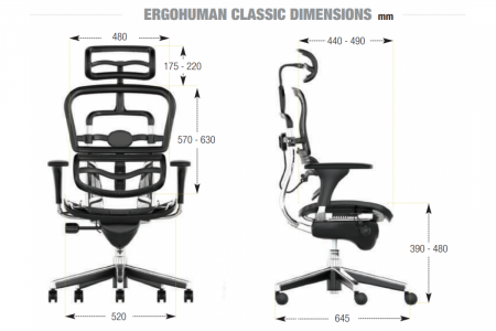 Scaun Ergohuman Classic PDH V1 - Negru Birou Directorial [11]