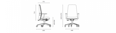 Scaun Ergonomic Nemos Negru Tapitat Birou Directorial [12]