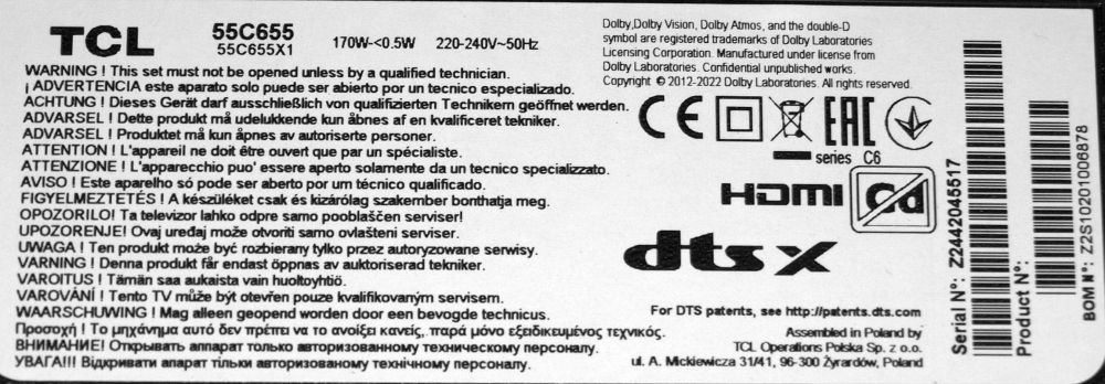 40-L17SW2-PWE1KG 11601-500150 55" - pozitia GG137 [3]