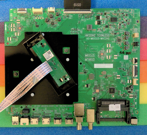 Placi de baza - 40-M653J3-MAC2HG 4K120HZ TCONLESS M653J3 MT9653 + WKCT2FM2501 SSJX - pozitia GG753 GG754 GG755 GG763