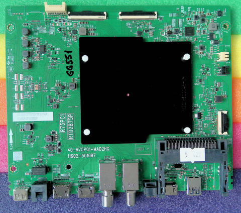 Placi de baza - 40-R75PG1-MAD2HG 11602-501097 R75PG1 RTD2875P + WKCT18R2501 TCLA + 0118 + 1227 - pozitia GG551