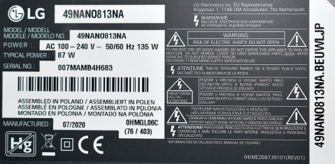EBT66470403 = LJ20 CHASSIS = EAX69083603(1.0) - pozitia FL792 [1]
