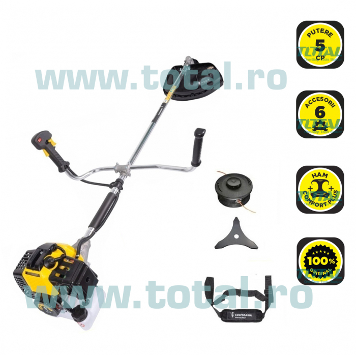 MOTOCOASA GOSPODARUL PROFESIONIST GP-52, 5 CP, accesorii incluse, ham comfort, [1]