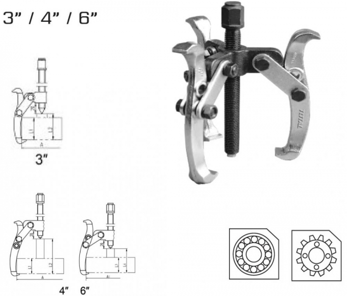 TOTAL - Extractor rulmenti cu 3 brate - 3 (INDUSTRIAL) [1]