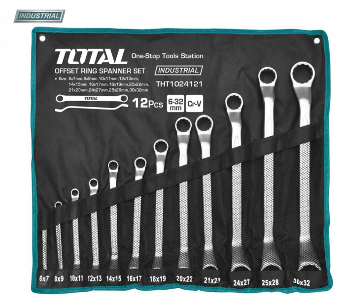 TOTAL - Set  12 chei inelare cu cot - 6-32mm  (INDUSTRIAL) [1]