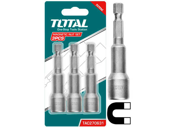 TOTAL - Set 3chei 10mm -1/4" hex - 65mm [1]