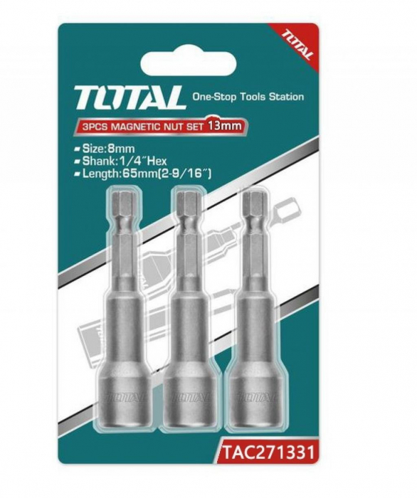 TOTAL - Set 3chei 13mm -1/4" hex - 65mm [1]